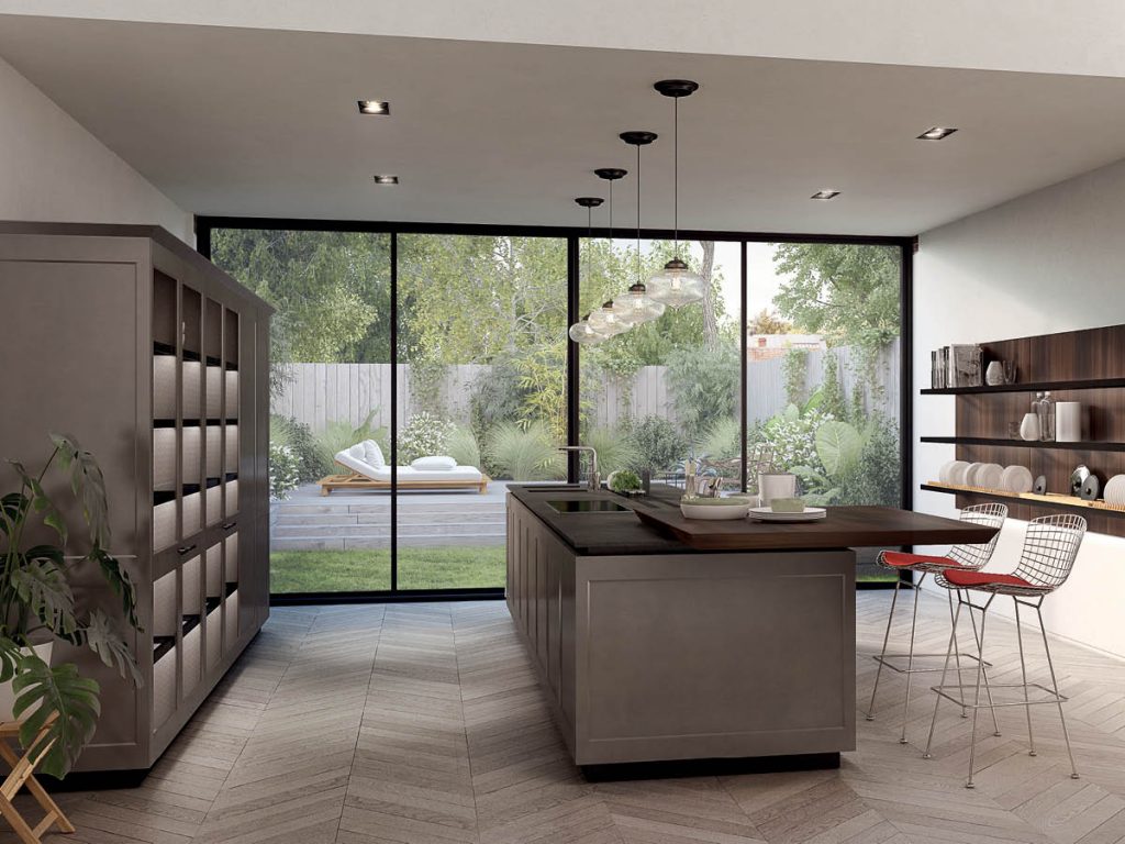 מטבח מודרני מילום מול חלון